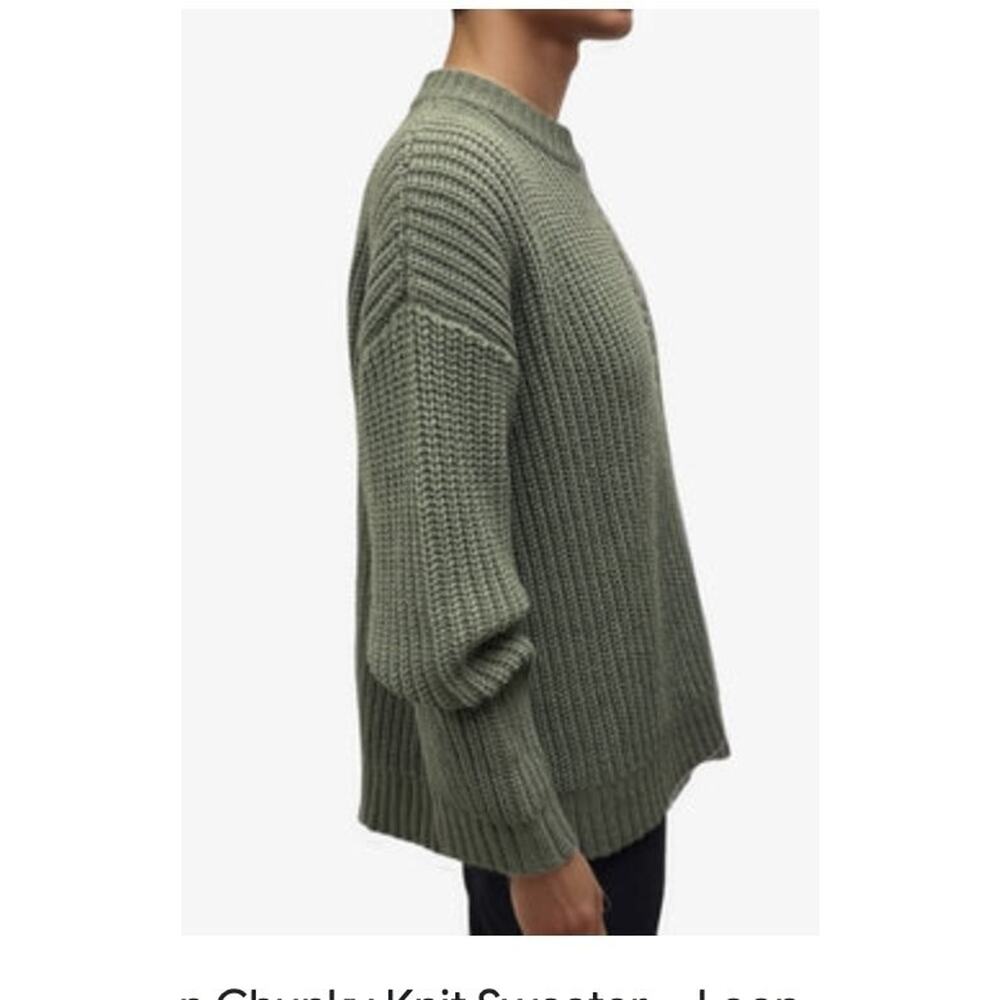 ALTU by Altuzarra 1 S Green Merino Wool Blend Chunky Knit Pullover Sweater NWT - Picture 9 of 9
